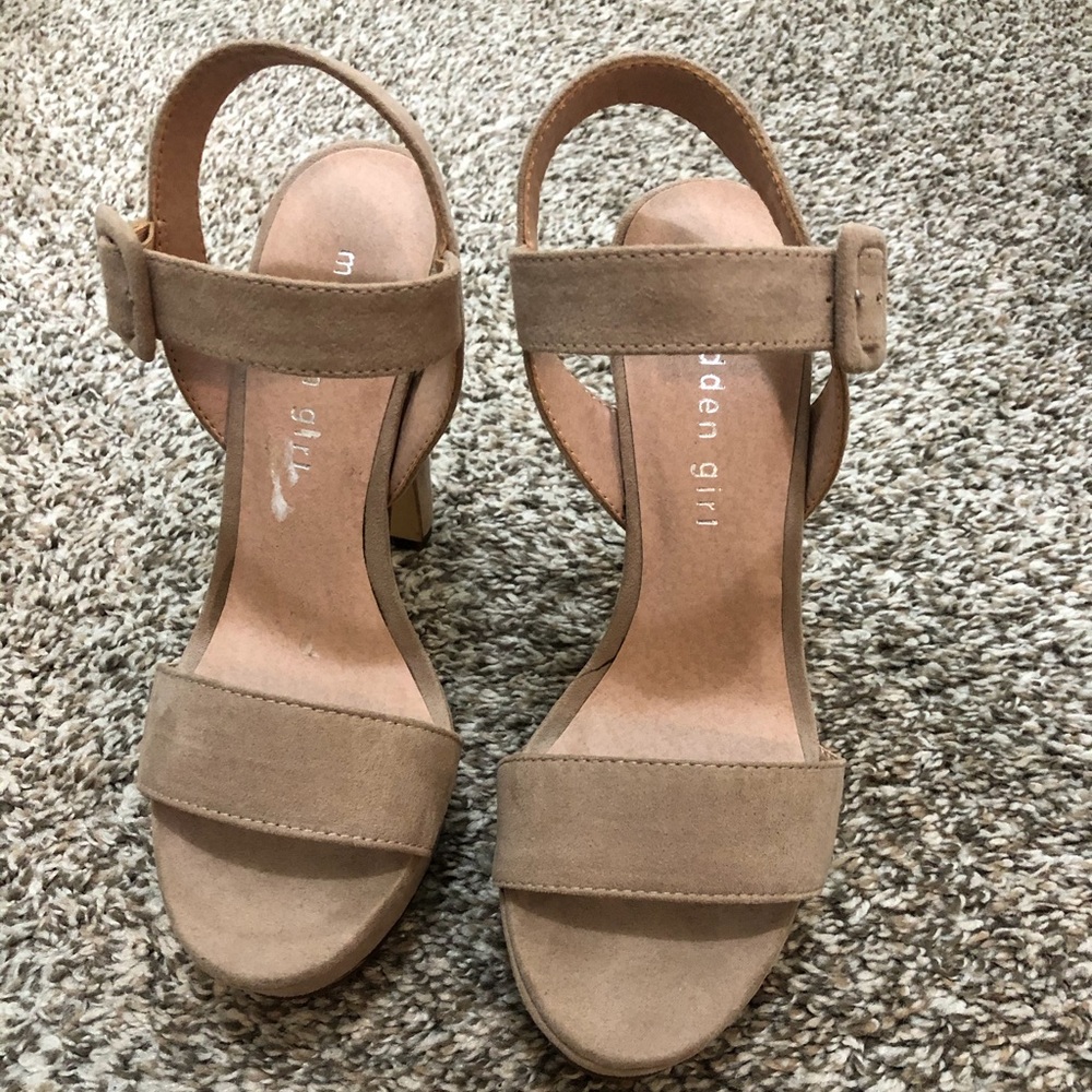 Madden Girl tan heels